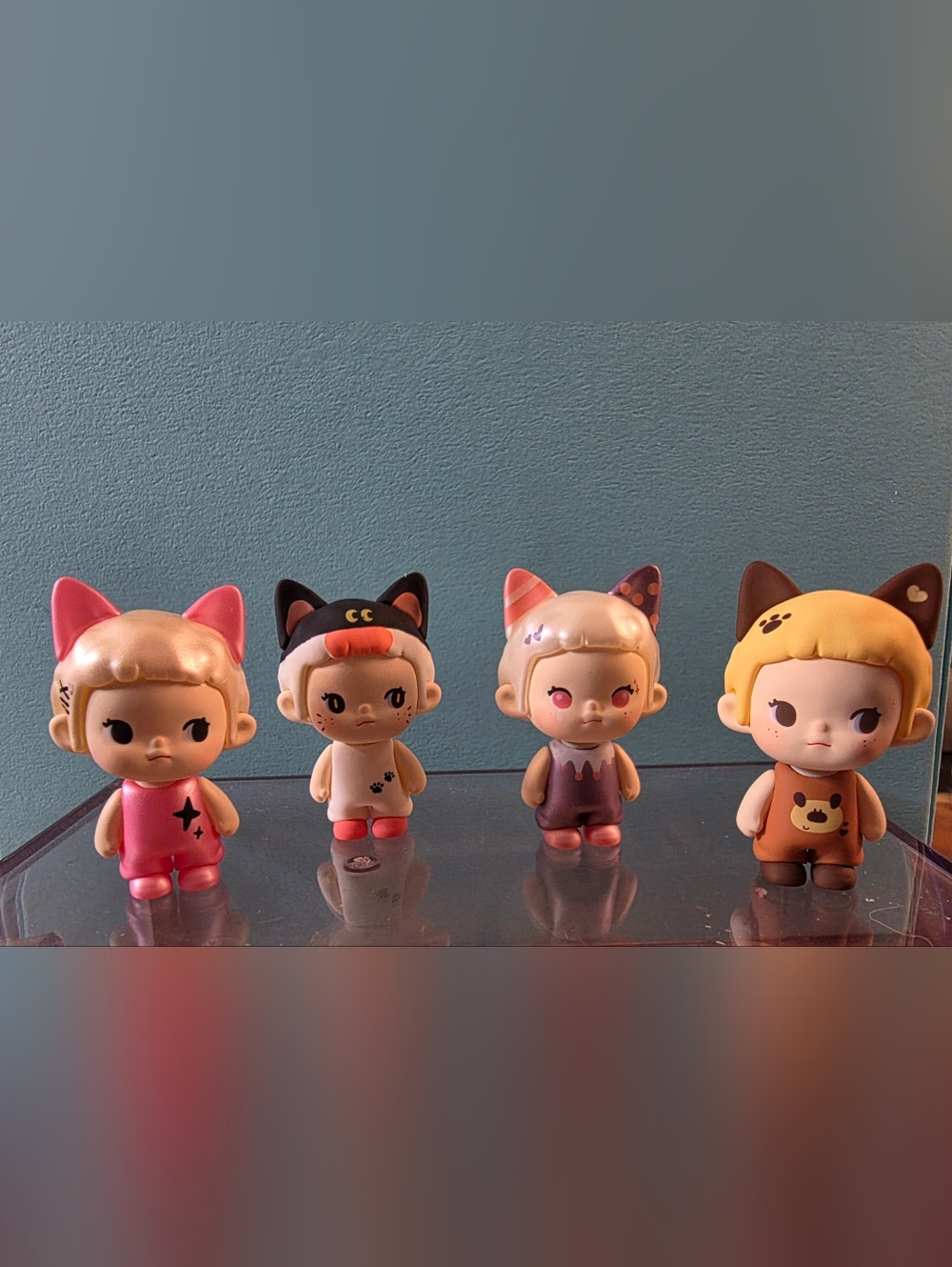 Set Of Four Popmart Lucky Cat Beanwls